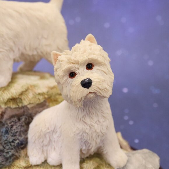 Sherratt & Simpson Westie Dog Figurine West Highland Terriers on Rocks w/ base - Picture 3 of 12